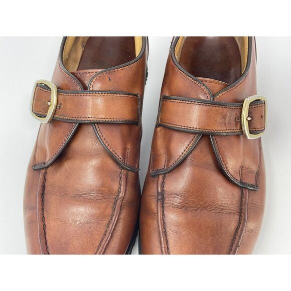 Allen Edmonds Mens Cornell Chili Cognac Brown Monk Strap Leather Shoes Size 9.5D main image 4